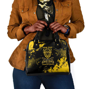 Personalized African-American Heroes Shoulder Handbag Bison Buffalo Soldiers - Black Grunge Style - African Pride