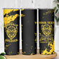 Personalized African-American Heroes Skinny Tumbler Bison Buffalo Soldiers - Black Grunge Style - African Pride