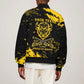 Personalized African-American Heroes Sleeve Zip Bomber Jacket Bison Buffalo Soldiers - Black Grunge Style - African Pride