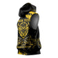 Personalized African-American Heroes Sleeveless Hoodie Bison Buffalo Soldiers - Black Grunge Style - African Pride