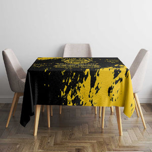 Personalized African-American Heroes Tablecloth Bison Buffalo Soldiers - Black Grunge Style - African Pride