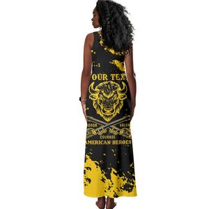 Personalized African-American Heroes Tank Maxi Dress Bison Buffalo Soldiers - Black Grunge Style - African Pride
