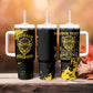 Personalized African-American Heroes Tumbler With Handle Bison Buffalo Soldiers - Black Grunge Style - African Pride