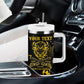 Personalized African-American Heroes Tumbler With Handle Bison Buffalo Soldiers - Black Grunge Style - African Pride