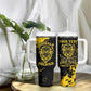 Personalized African-American Heroes Tumbler With Handle Bison Buffalo Soldiers - Black Grunge Style - African Pride