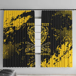 Personalized African-American Heroes Window Curtain Bison Buffalo Soldiers - Black Grunge Style - African Pride