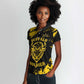Personalized African-American Heroes Women Polo Shirt Bison Buffalo Soldiers - Black Grunge Style - African Pride