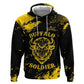 Personalized African-American Heroes Zip Hoodie Bison Buffalo Soldiers - Black Grunge Style - African Pride