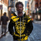 Personalized African-American Heroes Zip Hoodie Bison Buffalo Soldiers - Black Grunge Style - African Pride