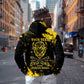 Personalized African-American Heroes Zip Hoodie Bison Buffalo Soldiers - Black Grunge Style - African Pride