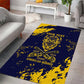 Personalized African-American Heroes Area Rug Bison Buffalo Soldiers - Blue Grunge Style - African Pride