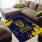 Personalized African-American Heroes Area Rug Bison Buffalo Soldiers - Blue Grunge Style - African Pride