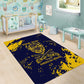 Personalized African-American Heroes Area Rug Bison Buffalo Soldiers - Blue Grunge Style - African Pride