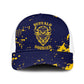 Personalized African-American Heroes Baseball Net Cap Bison Buffalo Soldiers - Blue Grunge Style - African Pride