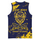 Personalized African-American Heroes Basketball Jersey Bison Buffalo Soldiers - Blue Grunge Style - African Pride