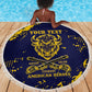 Personalized African-American Heroes Beach Blanket Bison Buffalo Soldiers - Blue Grunge Style - African Pride
