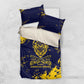 Personalized African-American Heroes Bedding Set Bison Buffalo Soldiers - Blue Grunge Style - African Pride