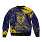 Personalized African-American Heroes Bomber Jacket Bison Buffalo Soldiers - Blue Grunge Style - African Pride