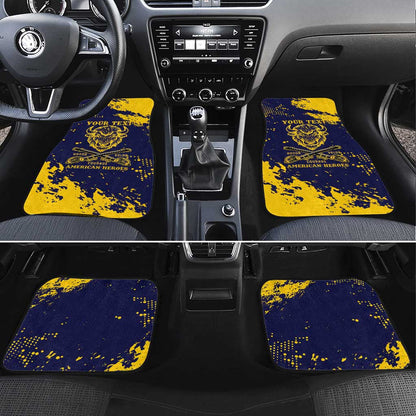Personalized African-American Heroes Car Mats Bison Buffalo Soldiers - Blue Grunge Style - African Pride