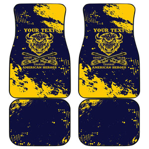 Personalized African-American Heroes Car Mats Bison Buffalo Soldiers - Blue Grunge Style - African Pride