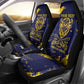 Personalized African-American Heroes Car Seat Cover Bison Buffalo Soldiers - Blue Grunge Style - African Pride