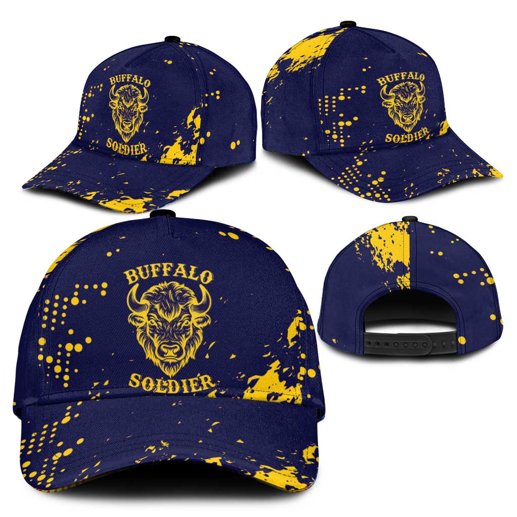 Personalized African-American Heroes Classic Cap Bison Buffalo Soldiers - Blue Grunge Style - African Pride