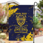 Personalized African-American Heroes Garden Flag Bison Buffalo Soldiers - Blue Grunge Style - African Pride