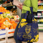 Personalized African-American Heroes Grocery Bag Bison Buffalo Soldiers - Blue Grunge Style - African Pride