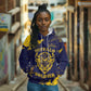 Personalized African-American Heroes Hoodie Bison Buffalo Soldiers - Blue Grunge Style - African Pride