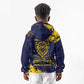 Personalized African-American Heroes Kid Hoodie Bison Buffalo Soldiers - Blue Grunge Style - African Pride