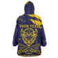 Personalized African-American Heroes Kid Wearable Blanket Hoodie Bison Buffalo Soldiers - Blue Grunge Style - African Pride