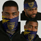 Personalized African-American Heroes Neck Gaiter Bison Buffalo Soldiers - Blue Grunge Style LT15