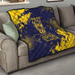 Personalized African-American Heroes Quilt Bison Buffalo Soldiers - Blue Grunge Style - African Pride