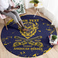 Personalized African-American Heroes Round Carpet Bison Buffalo Soldiers - Blue Grunge Style - African Pride