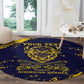 Personalized African-American Heroes Round Carpet Bison Buffalo Soldiers - Blue Grunge Style - African Pride