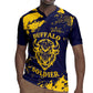 Personalized African-American Heroes Rugby Jersey Bison Buffalo Soldiers - Blue Grunge Style - African Pride