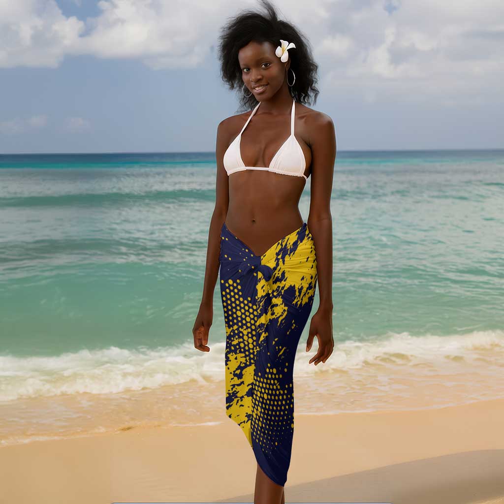 Personalized African-American Heroes Sarong Bison Buffalo Soldiers - Blue Grunge Style - African Pride