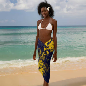 Personalized African-American Heroes Sarong Bison Buffalo Soldiers - Blue Grunge Style - African Pride