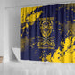 Personalized African-American Heroes Shower Curtain Bison Buffalo Soldiers - Blue Grunge Style - African Pride
