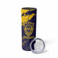 Personalized African-American Heroes Skinny Tumbler Bison Buffalo Soldiers - Blue Grunge Style - African Pride