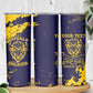 Personalized African-American Heroes Skinny Tumbler Bison Buffalo Soldiers - Blue Grunge Style - African Pride