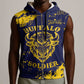 Personalized African-American Heroes Sleeveless Zip Hoodie Bison Buffalo Soldiers - Blue Grunge Style - African Pride