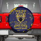 Personalized African-American Heroes Spare Tire Cover Bison Buffalo Soldiers - Blue Grunge Style - African Pride