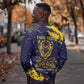 Personalized African-American Heroes Sweatshirt Bison Buffalo Soldiers - Blue Grunge Style - African Pride