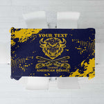 Personalized African-American Heroes Tablecloth Bison Buffalo Soldiers - Blue Grunge Style - African Pride