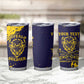 Personalized African-American Heroes Tumbler Cup Bison Buffalo Soldiers - Blue Grunge Style - African Pride