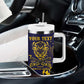 Personalized African-American Heroes Tumbler With Handle Bison Buffalo Soldiers - Blue Grunge Style - African Pride