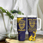 Personalized African-American Heroes Tumbler With Handle Bison Buffalo Soldiers - Blue Grunge Style - African Pride