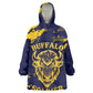 Personalized African-American Heroes Wearable Blanket Hoodie Bison Buffalo Soldiers - Blue Grunge Style - African Pride