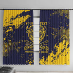 Personalized African-American Heroes Window Curtain Bison Buffalo Soldiers - Blue Grunge Style - African Pride